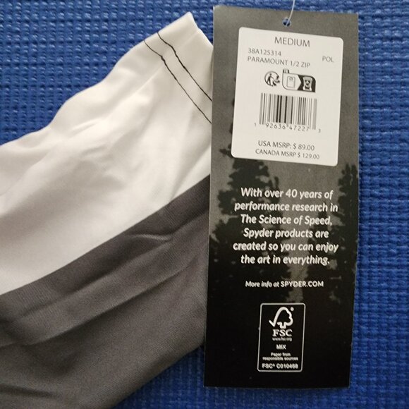 NEW MENS SPYDER Paramount Half Zip - Picture 5 of 5